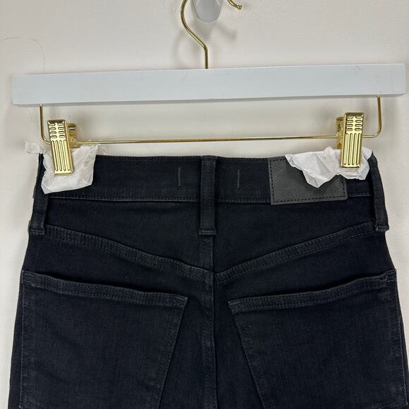 Madewell Mid Rise Kick Out Crop Jeans Black Flare Stretch Minimalist US 23 NWT - Picture 14 of 16
